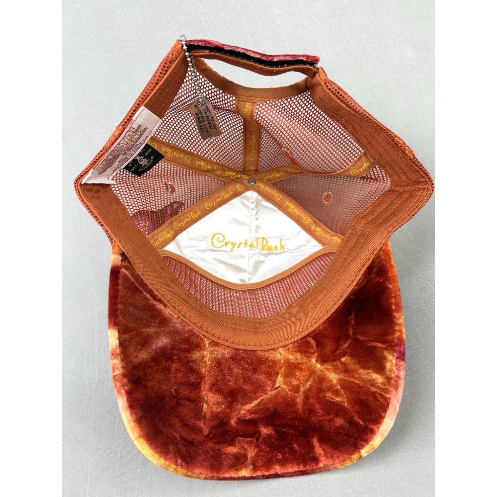 Crystal Rock Christian Audigier Velour Tie Dye Trucker Hat Strapback Cap NWT Y2K - Picture 13 of 14
